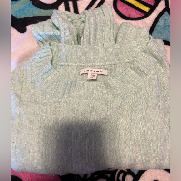 American Eagle cropped soft sweater green size medium - Picture 2 of 3